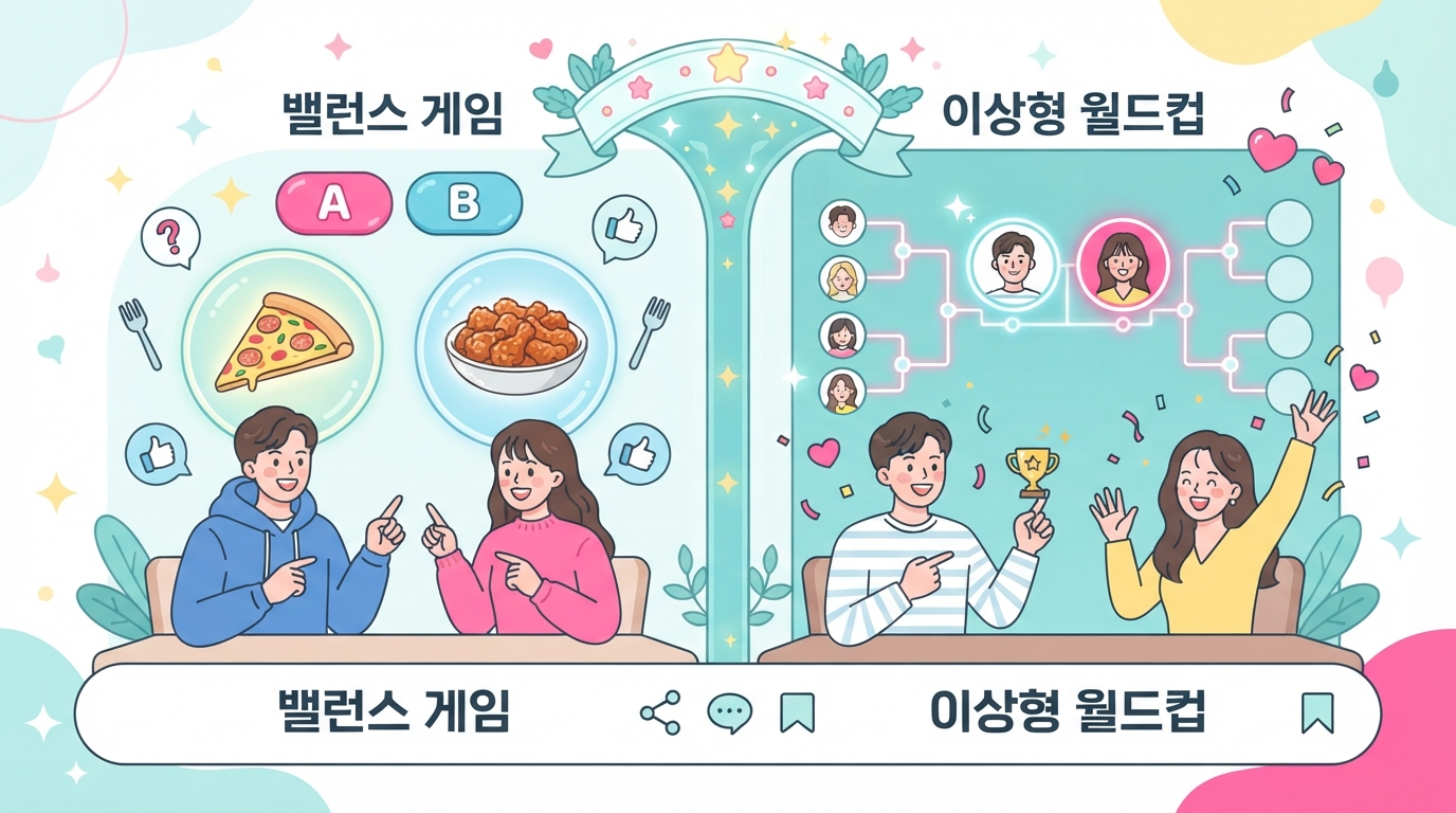 밸런스 게임 vs 이상형 월드컵: 재미와 활용법 전격 분석